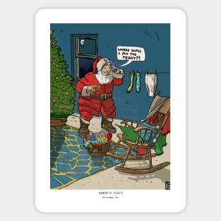 Funny Retro Santa Claus' Visit At Christmas Eve Sticker